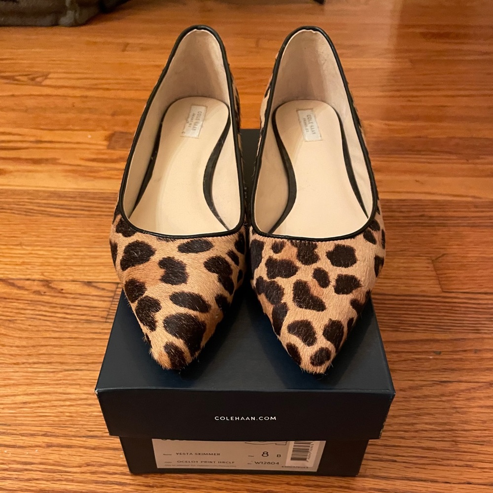 Cole Haan Leopard Print block heel pump